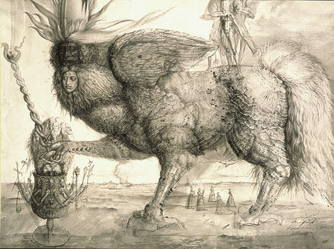 Wikioo.org – La Enciclopedia de las Bellas Artes - Pintura, Obras de arte de Ernst Fuchs - El espíritu de Mercurio