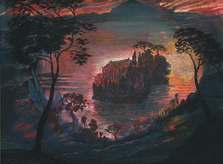Wikioo.org - The Encyclopedia of Fine Arts - Painting, Artwork by Ernst Fuchs - THE TEMPLE ISLAND