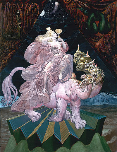 Wikioo.org - The Encyclopedia of Fine Arts - Painting, Artwork by Ernst Fuchs - THE WHORE BABYLON