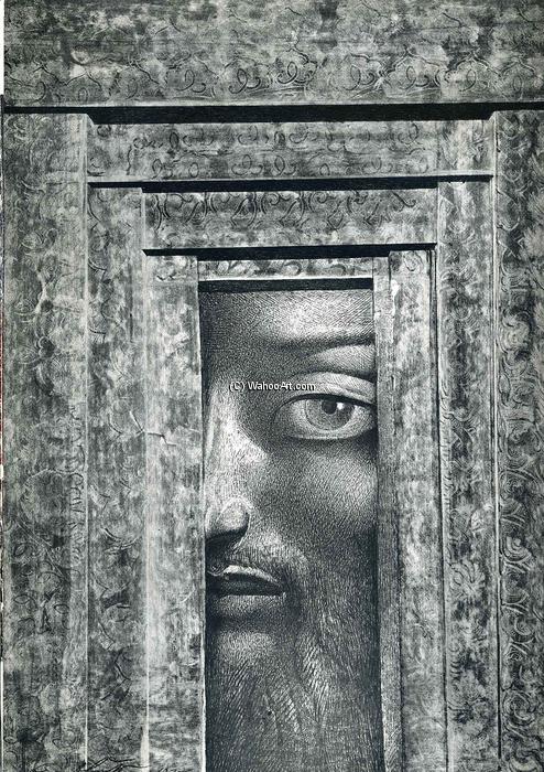 WikiOO.org - אנציקלופדיה לאמנויות יפות - ציור, יצירות אמנות Ernst Fuchs - Looking through space (The golden nose)