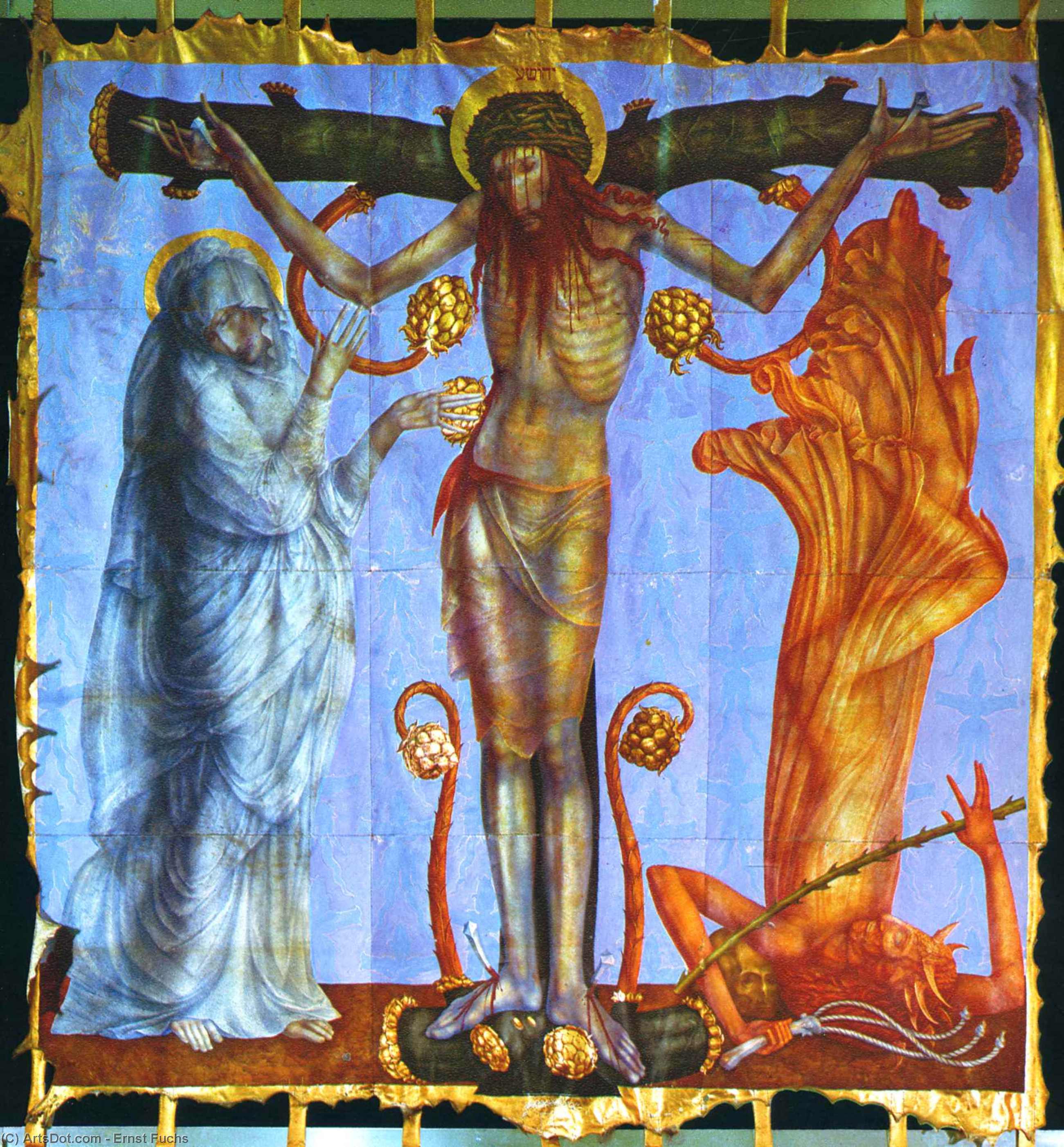Wikioo.org - The Encyclopedia of Fine Arts - Painting, Artwork by Ernst Fuchs - The Sorrowful Rosary