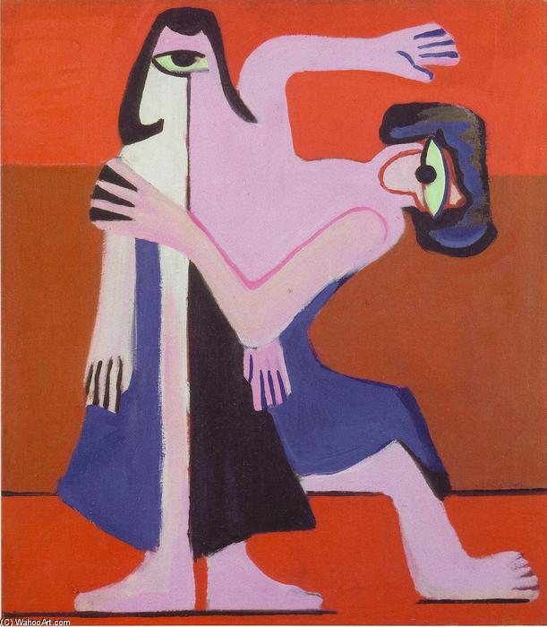 WikiOO.org - Encyclopedia of Fine Arts - Maleri, Artwork Ernst Ludwig Kirchner - Mask Dance