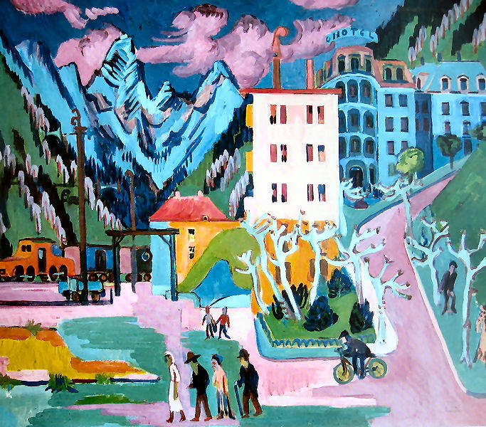 Wikioo.org - สารานุกรมวิจิตรศิลป์ - จิตรกรรม Ernst Ludwig Kirchner - Station in Davos