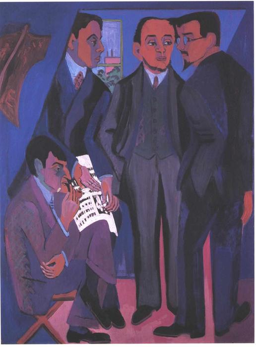 WikiOO.org - Enciclopédia das Belas Artes - Pintura, Arte por Ernst Ludwig Kirchner - Group of artists