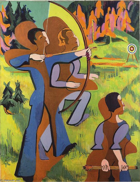 Wikioo.org - The Encyclopedia of Fine Arts - Painting, Artwork by Ernst Ludwig Kirchner - Archers