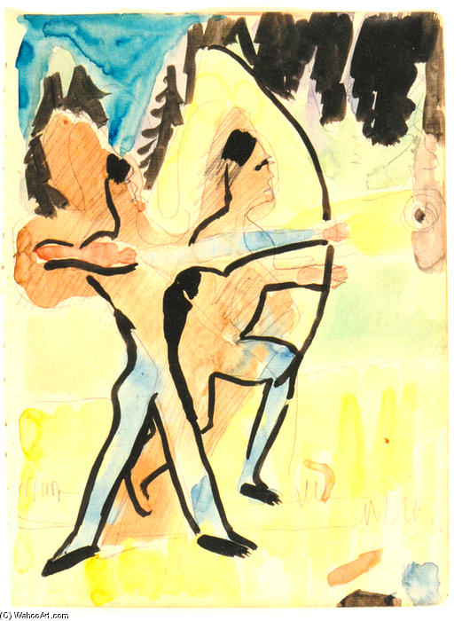 WikiOO.org - Encyclopedia of Fine Arts - Lukisan, Artwork Ernst Ludwig Kirchner - Archer at Wildboden
