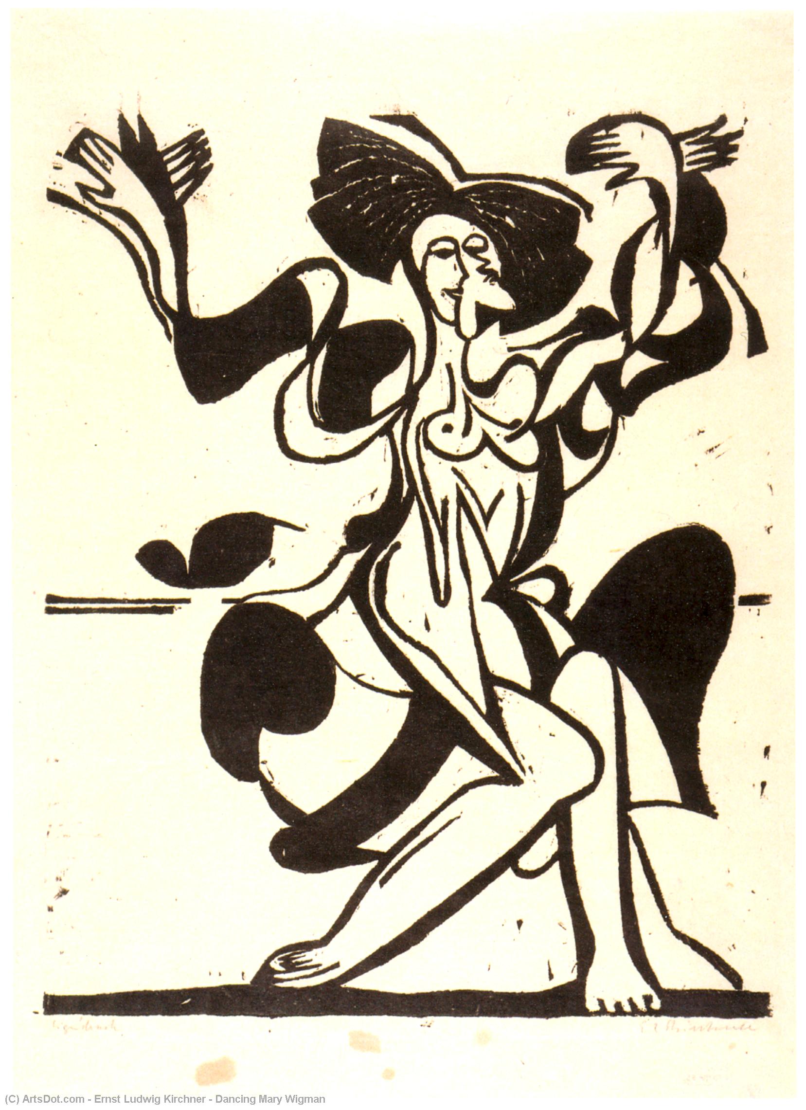 Wikioo.org - The Encyclopedia of Fine Arts - Painting, Artwork by Ernst Ludwig Kirchner - Dancing Mary Wigman