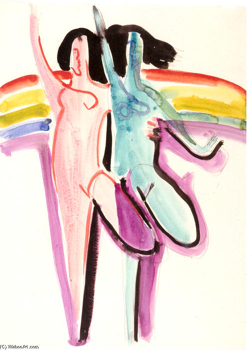 Wikioo.org - Die Enzyklopädie bildender Kunst - Malerei, Kunstwerk von Ernst Ludwig Kirchner - Design für den Festsaal in Essen