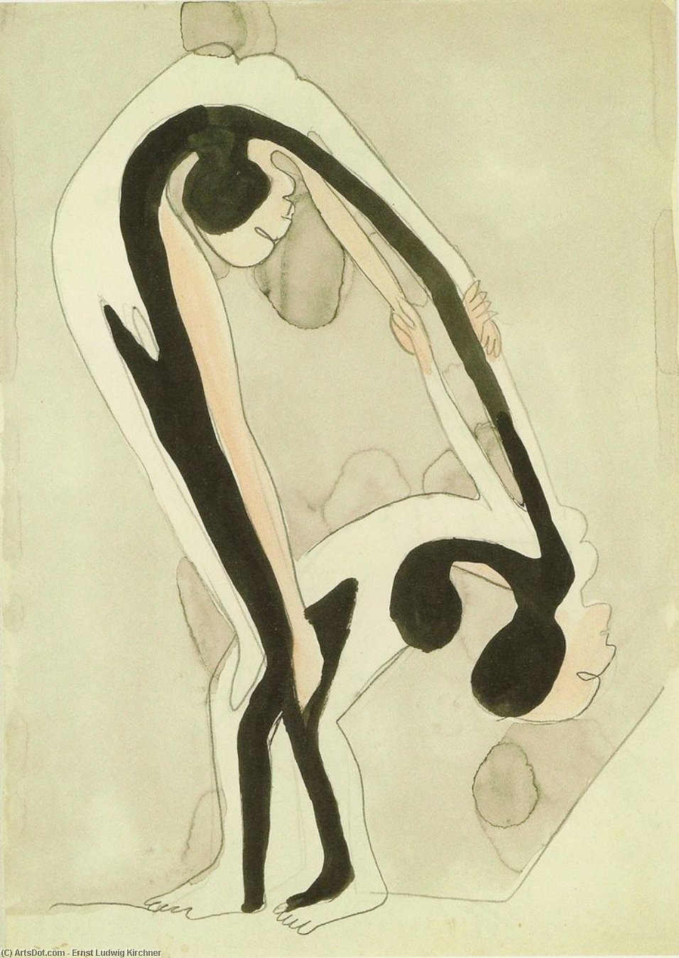 WikiOO.org - Enciklopedija likovnih umjetnosti - Slikarstvo, umjetnička djela Ernst Ludwig Kirchner - Arcrobats