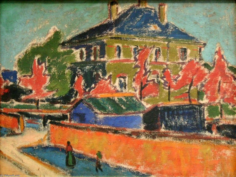 Wikioo.org - The Encyclopedia of Fine Arts - Painting, Artwork by Ernst Ludwig Kirchner - Villa in Dresden