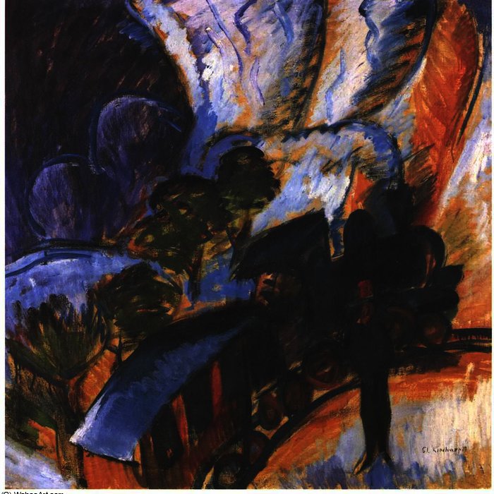 Wikioo.org - The Encyclopedia of Fine Arts - Painting, Artwork by Ernst Ludwig Kirchner - Rhaetian Railway, Davos