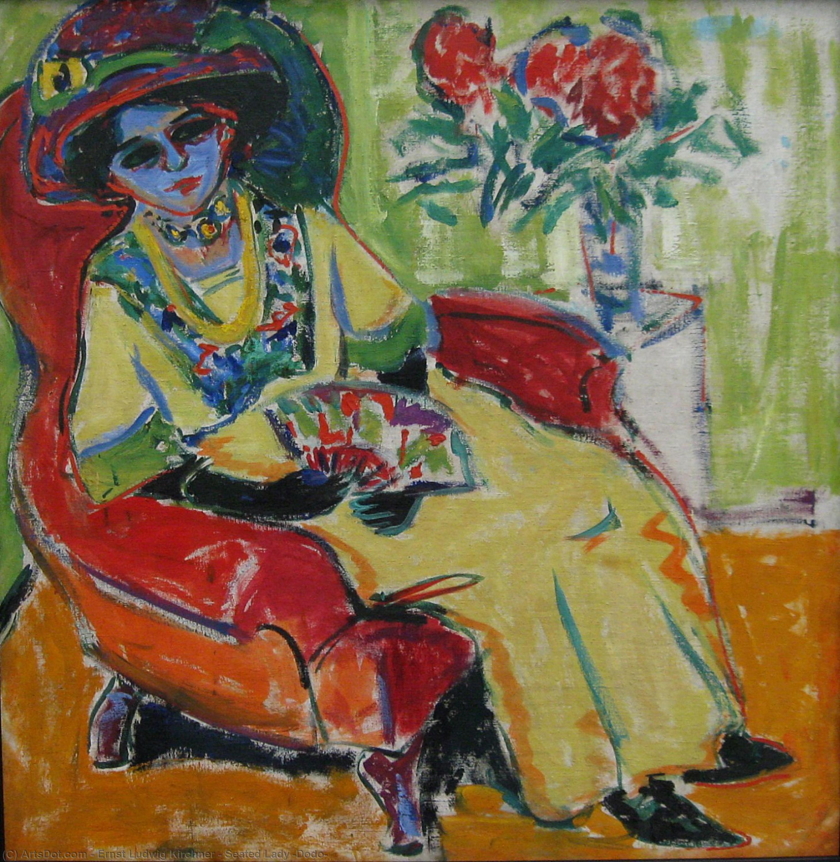 WikiOO.org - Encyclopedia of Fine Arts - Maľba, Artwork Ernst Ludwig Kirchner - Seated Lady (Dodo)