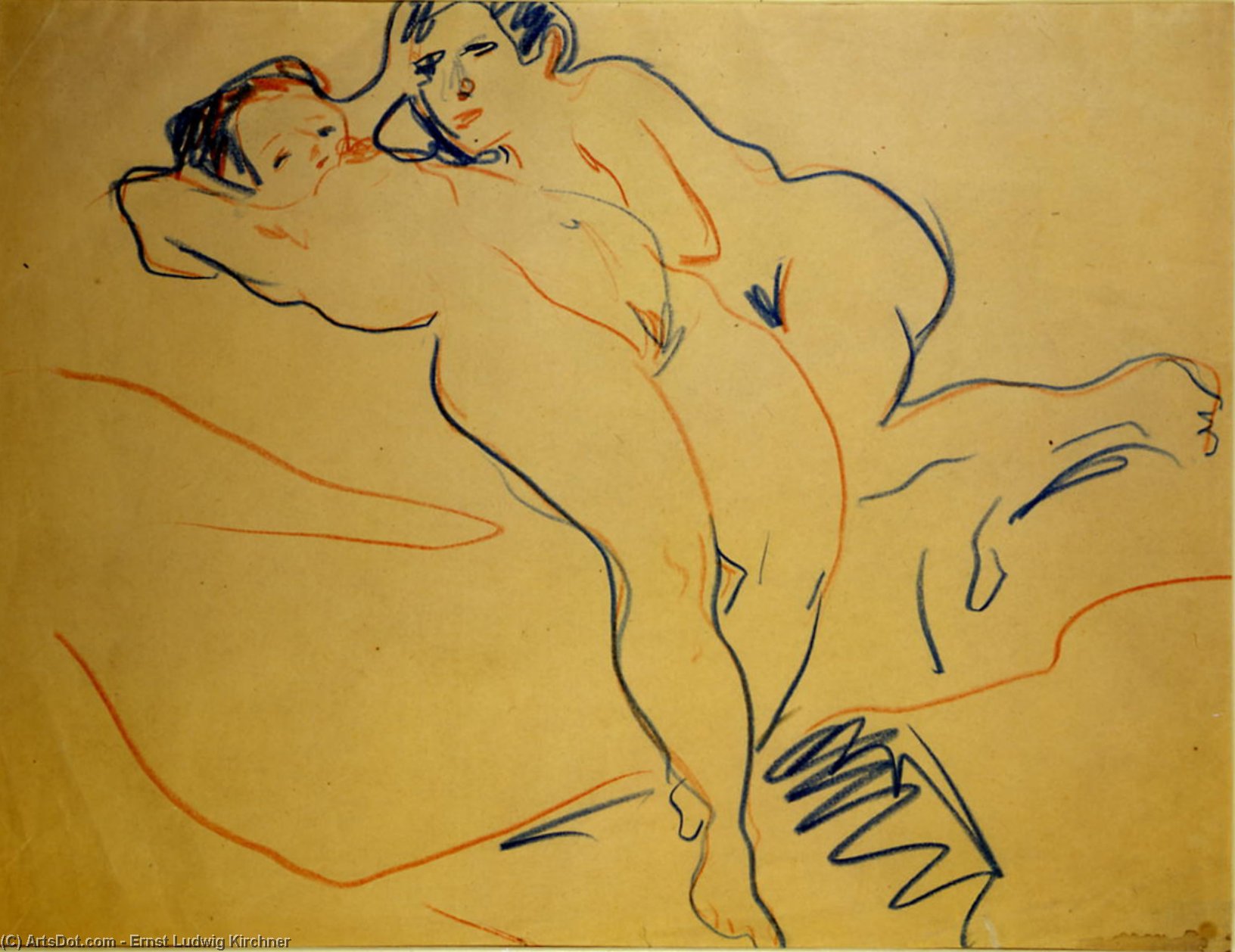 Wikioo.org - The Encyclopedia of Fine Arts - Painting, Artwork by Ernst Ludwig Kirchner - Couple