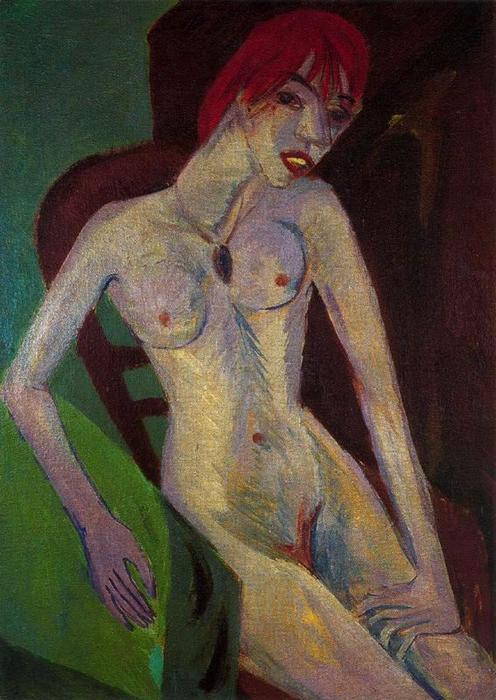 Wikioo.org – La Enciclopedia de las Bellas Artes - Pintura, Obras de arte de Ernst Ludwig Kirchner - capelli rossi ( rojo pelo )