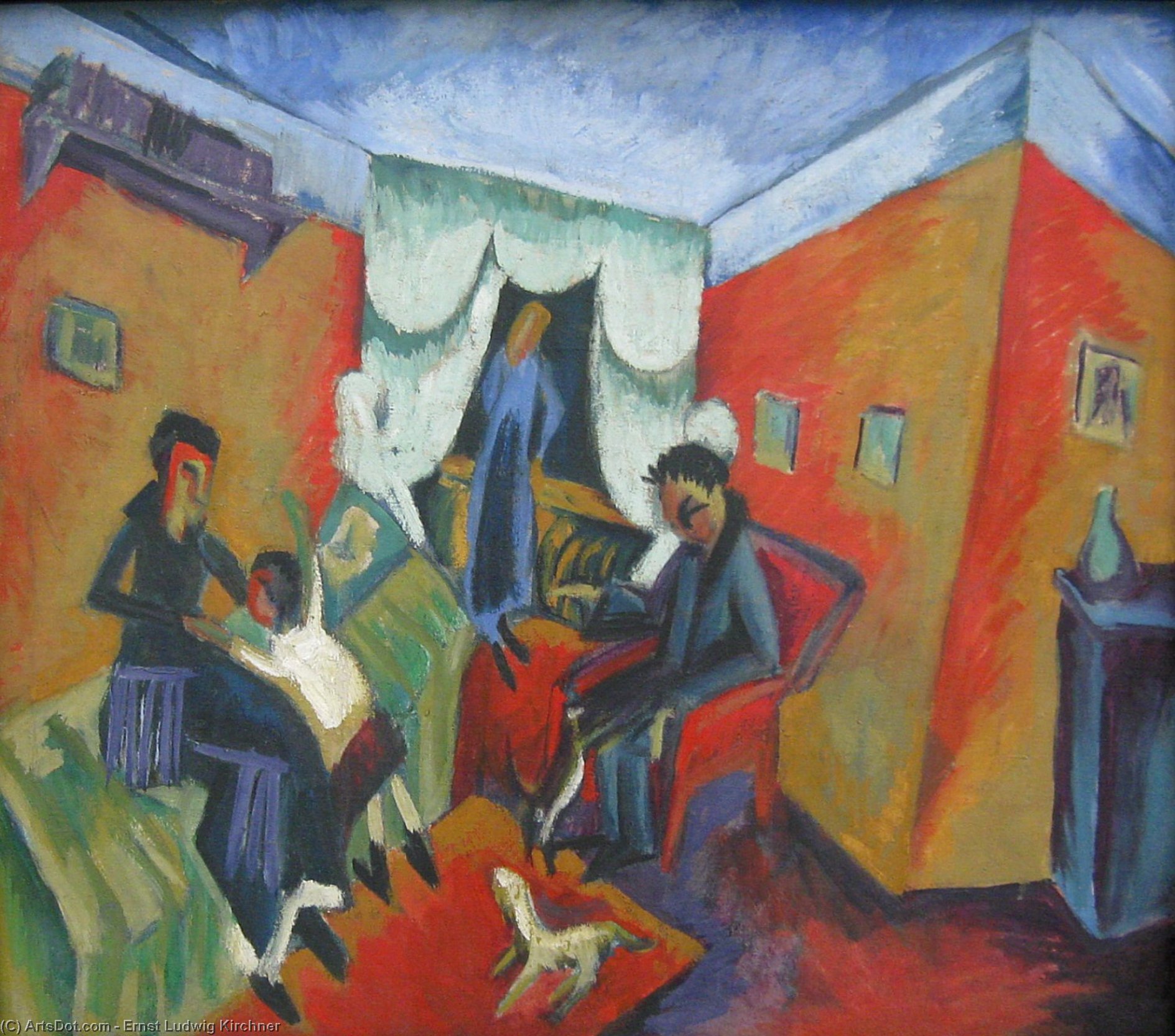 Wikioo.org - The Encyclopedia of Fine Arts - Painting, Artwork by Ernst Ludwig Kirchner - Interieur
