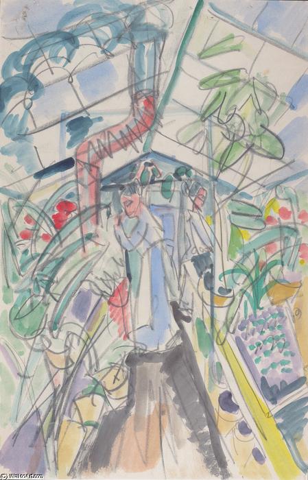 WikiOO.org - Enciclopédia das Belas Artes - Pintura, Arte por Ernst Ludwig Kirchner - In the Greenhouse