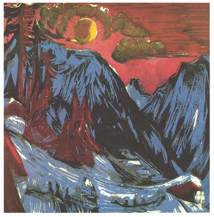 Wikioo.org - Die Enzyklopädie bildender Kunst - Malerei, Kunstwerk von Ernst Ludwig Kirchner - berge im winter