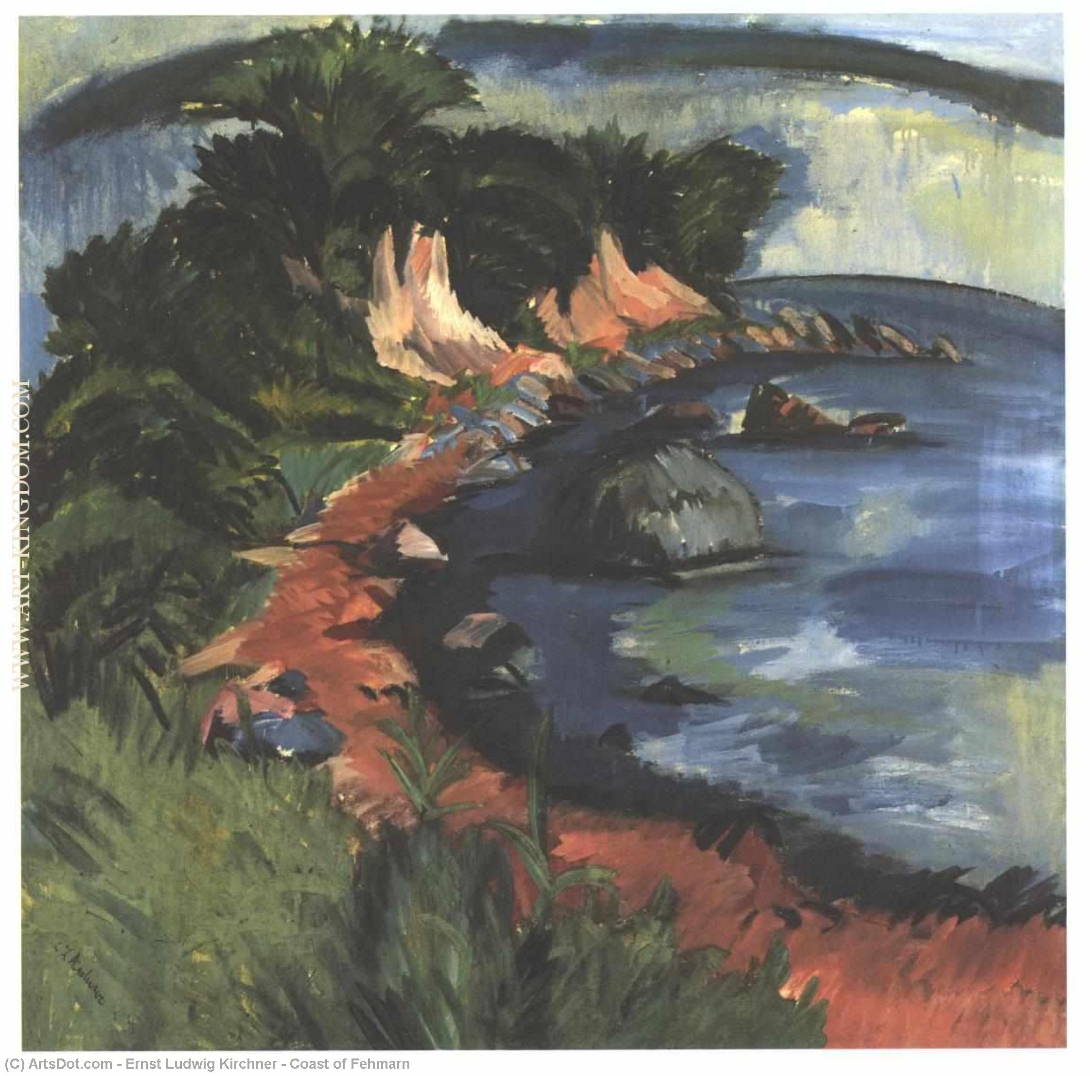 WikiOO.org - Encyclopedia of Fine Arts - Schilderen, Artwork Ernst Ludwig Kirchner - Coast of Fehmarn