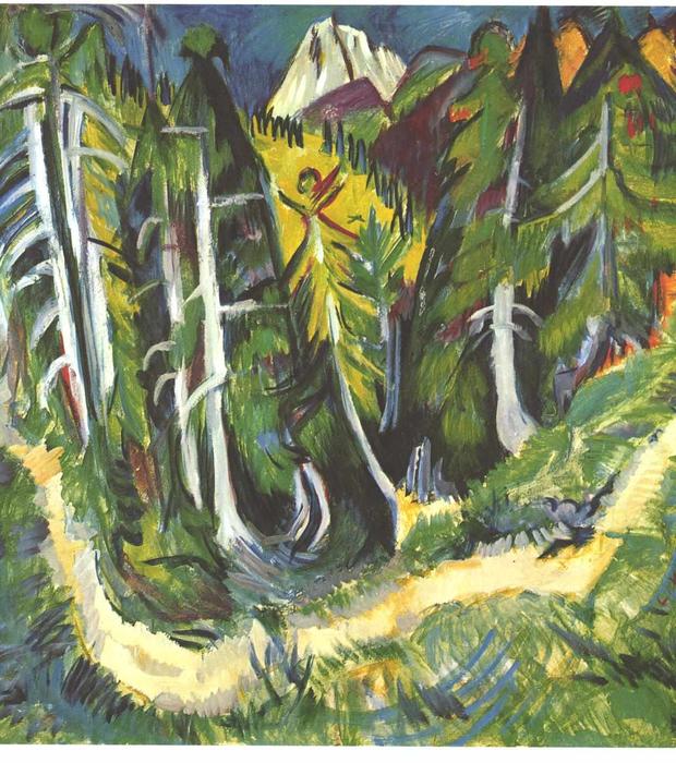 WikiOO.org - Енциклопедия за изящни изкуства - Живопис, Произведения на изкуството Ernst Ludwig Kirchner - Forest Gorge
