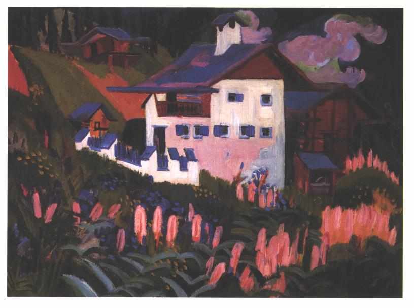 Wikioo.org - The Encyclopedia of Fine Arts - Painting, Artwork by Ernst Ludwig Kirchner - House in the Meadows