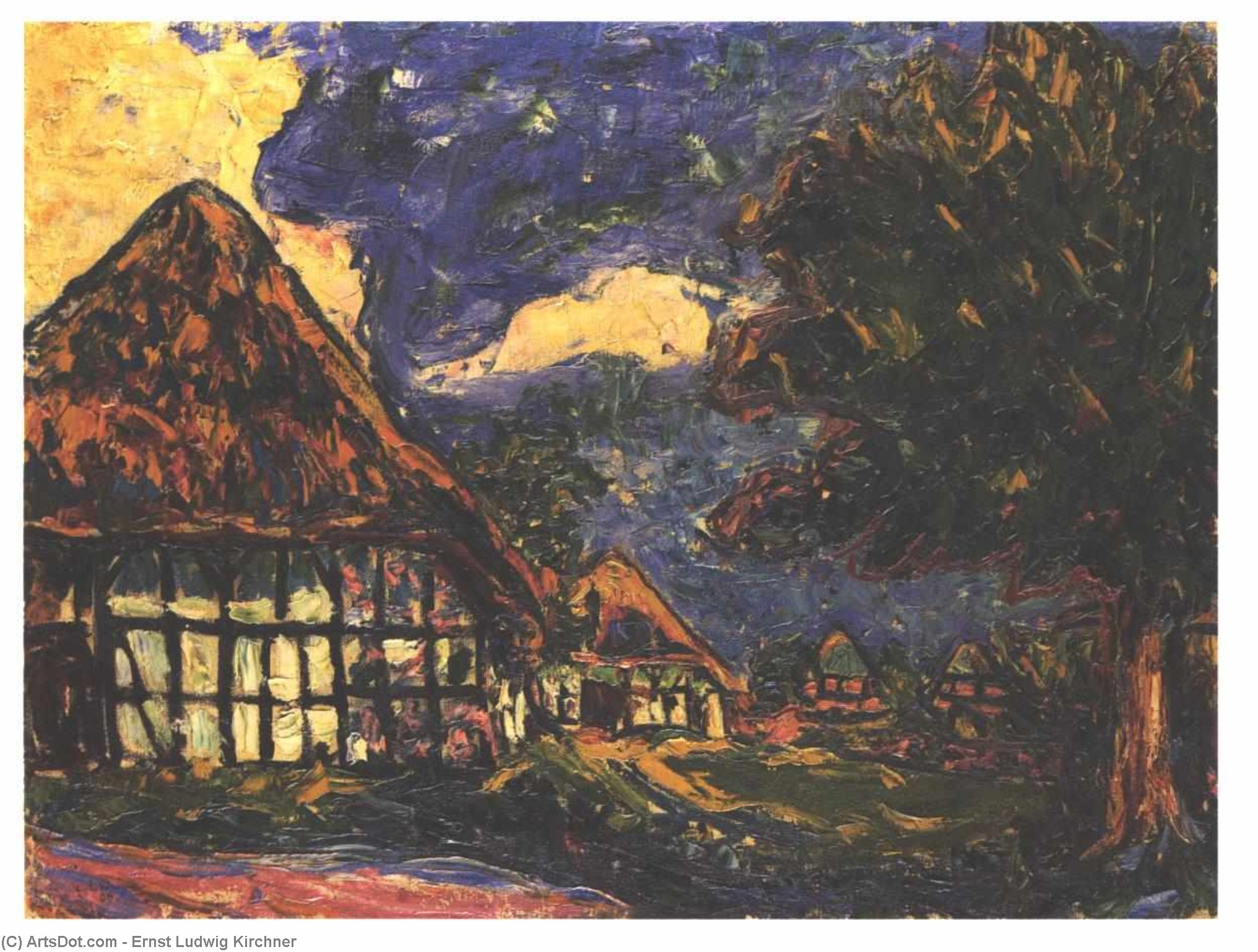 Wikioo.org - The Encyclopedia of Fine Arts - Painting, Artwork by Ernst Ludwig Kirchner - House on Fehmarn
