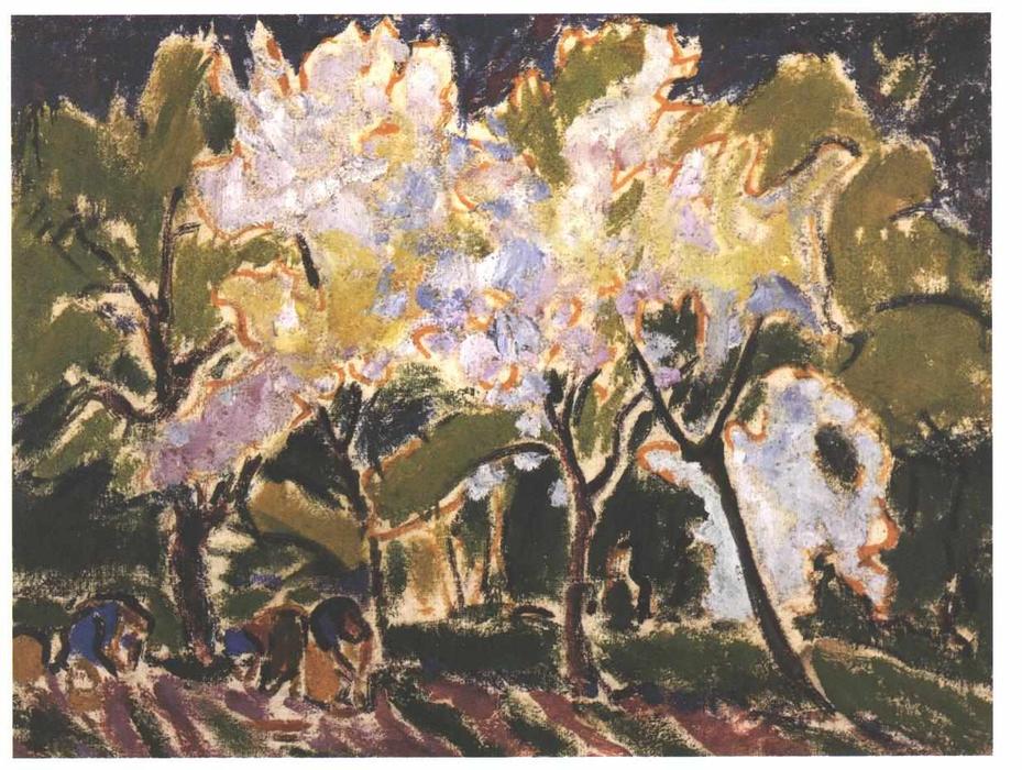 Wikioo.org - The Encyclopedia of Fine Arts - Painting, Artwork by Ernst Ludwig Kirchner - Landscape in the Spring