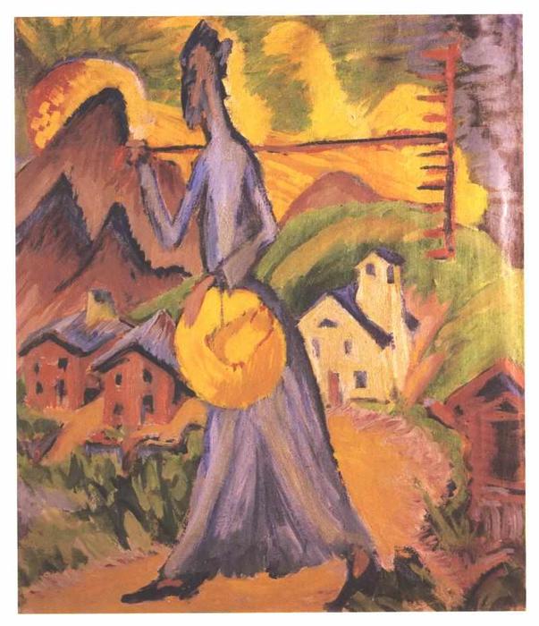 Wikioo.org - The Encyclopedia of Fine Arts - Painting, Artwork by Ernst Ludwig Kirchner - Life on the Alpine Pasture