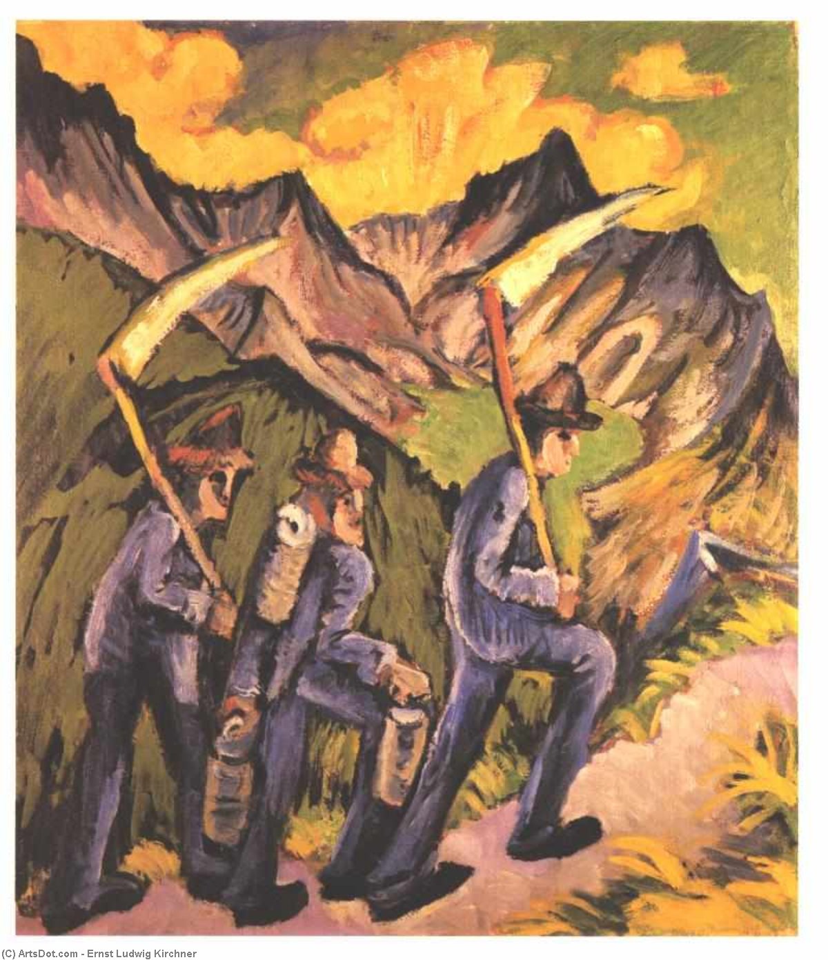 Wikioo.org - Die Enzyklopädie bildender Kunst - Malerei, Kunstwerk von Ernst Ludwig Kirchner - Das Leben auf der Alm