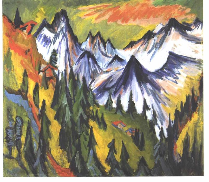 Wikioo.org – La Enciclopedia de las Bellas Artes - Pintura, Obras de arte de Ernst Ludwig Kirchner - Cima de la montaña