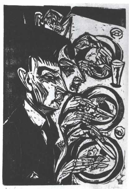 Wikioo.org - The Encyclopedia of Fine Arts - Painting, Artwork by Ernst Ludwig Kirchner - Nervous People Eating
