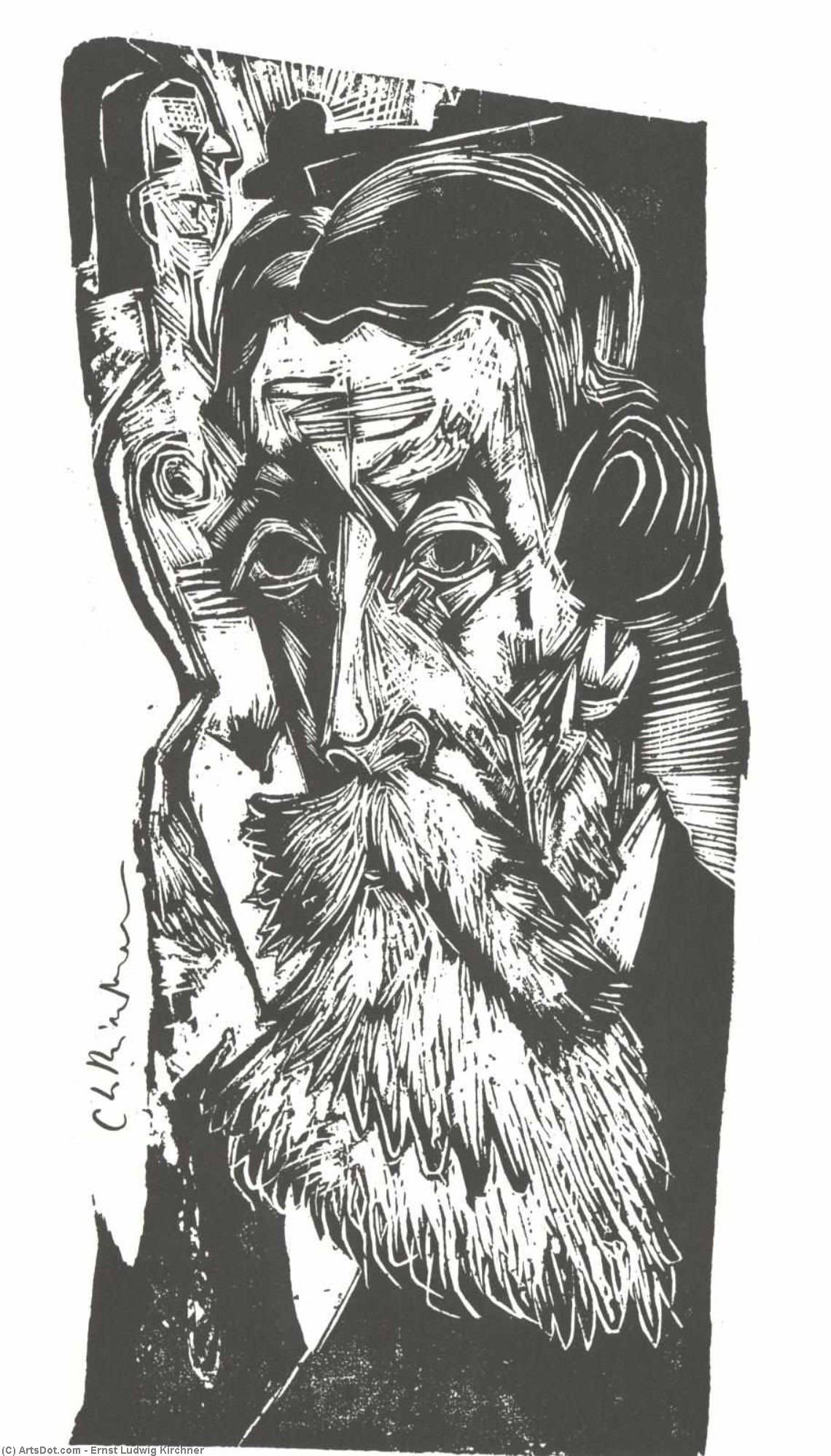 Wikoo.org - موسوعة الفنون الجميلة - اللوحة، العمل الفني Ernst Ludwig Kirchner - Portrait of Ludwig Schames