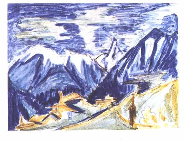 Wikioo.org - The Encyclopedia of Fine Arts - Painting, Artwork by Ernst Ludwig Kirchner - Staffelalp in the Autumn