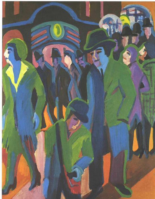 Wikioo.org - The Encyclopedia of Fine Arts - Painting, Artwork by Ernst Ludwig Kirchner - Street with Passangers