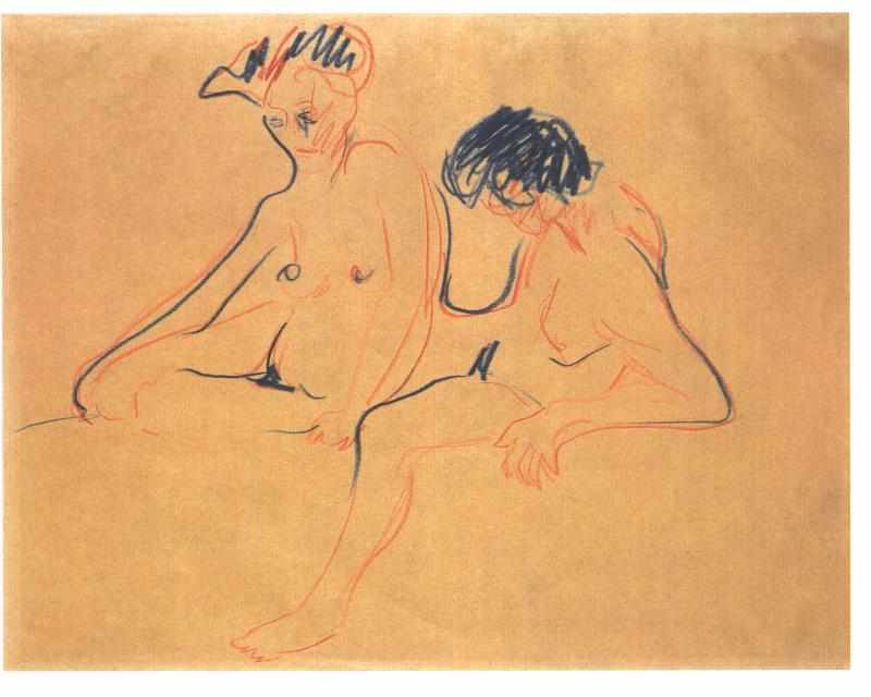 Wikioo.org – L'Encyclopédie des Beaux Arts - Peinture, Oeuvre de Ernst Ludwig Kirchner - deux femelle nus