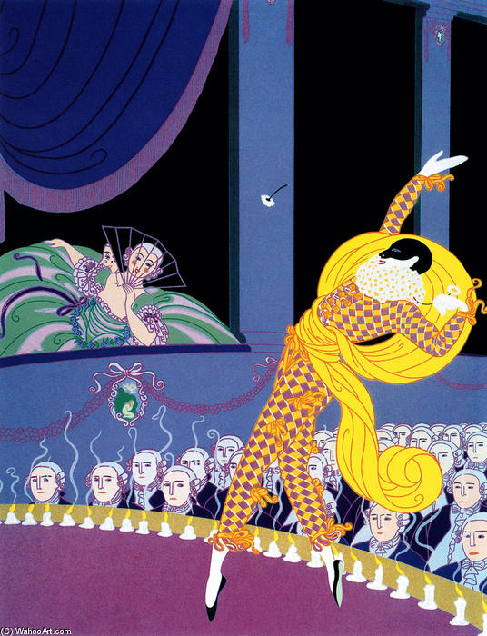 Wikioo.org - The Encyclopedia of Fine Arts - Painting, Artwork by Erté (Romain De Tirtoff) - Harlequin