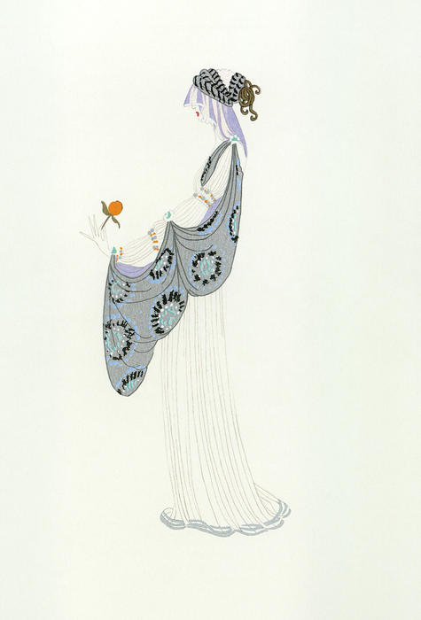 Wikioo.org - The Encyclopedia of Fine Arts - Painting, Artwork by Erté (Romain De Tirtoff) - Lady with a Rose