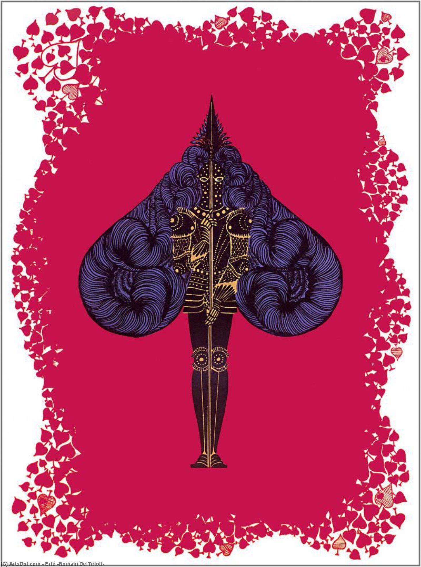 Wikioo.org - The Encyclopedia of Fine Arts - Painting, Artwork by Erté (Romain De Tirtoff) - The Aces Spades