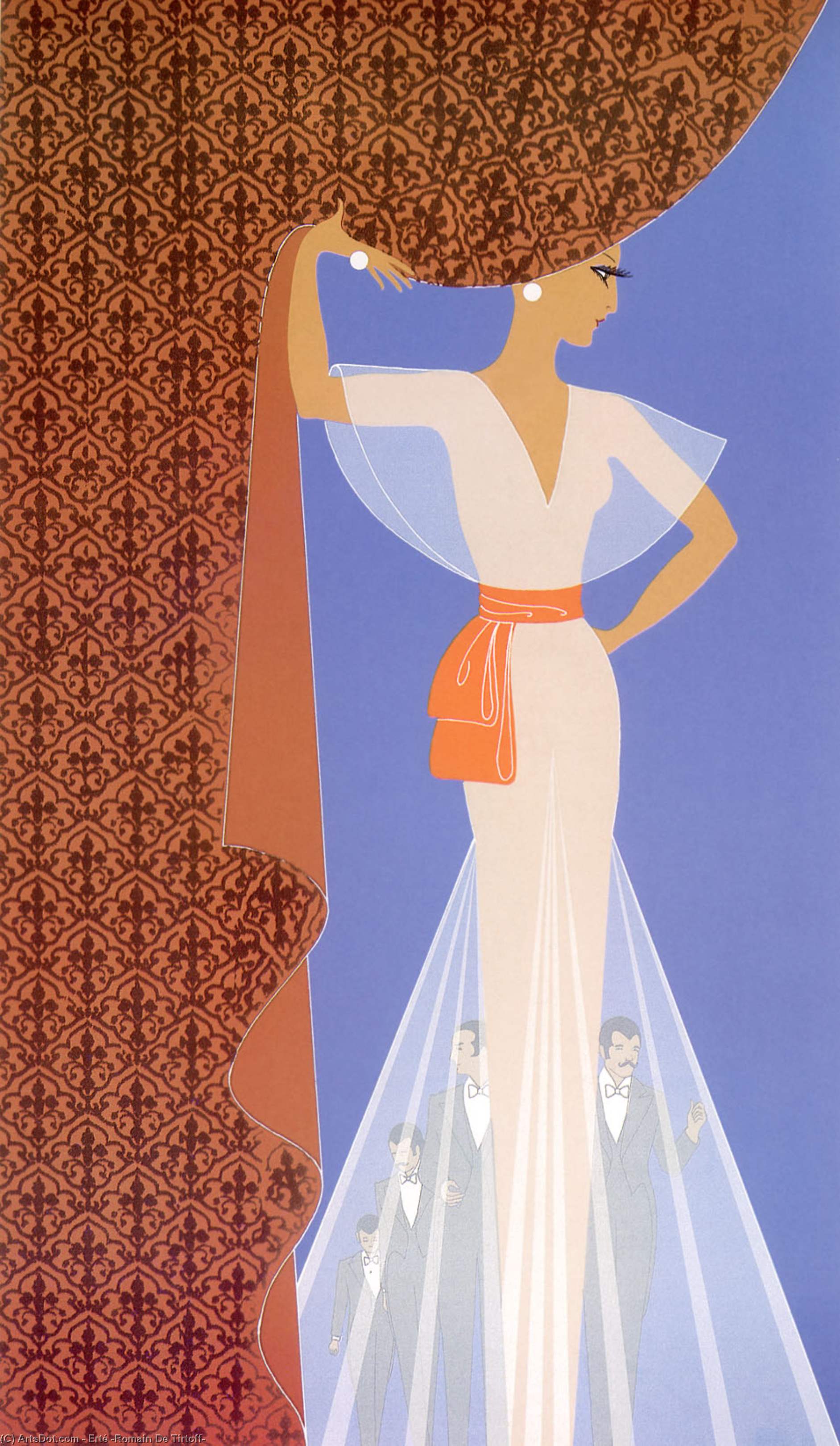 Wikioo.org - The Encyclopedia of Fine Arts - Painting, Artwork by Erté (Romain De Tirtoff) - The Curtain