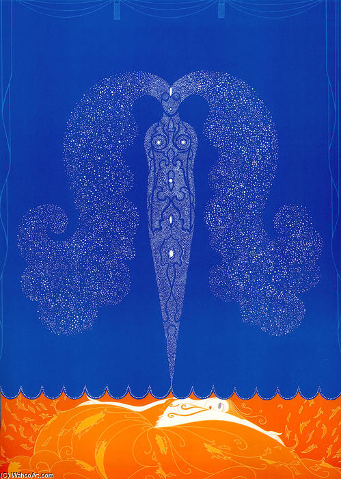 Wikioo.org - The Encyclopedia of Fine Arts - Painting, Artwork by Erté (Romain De Tirtoff) - The curtain of I'Hiver