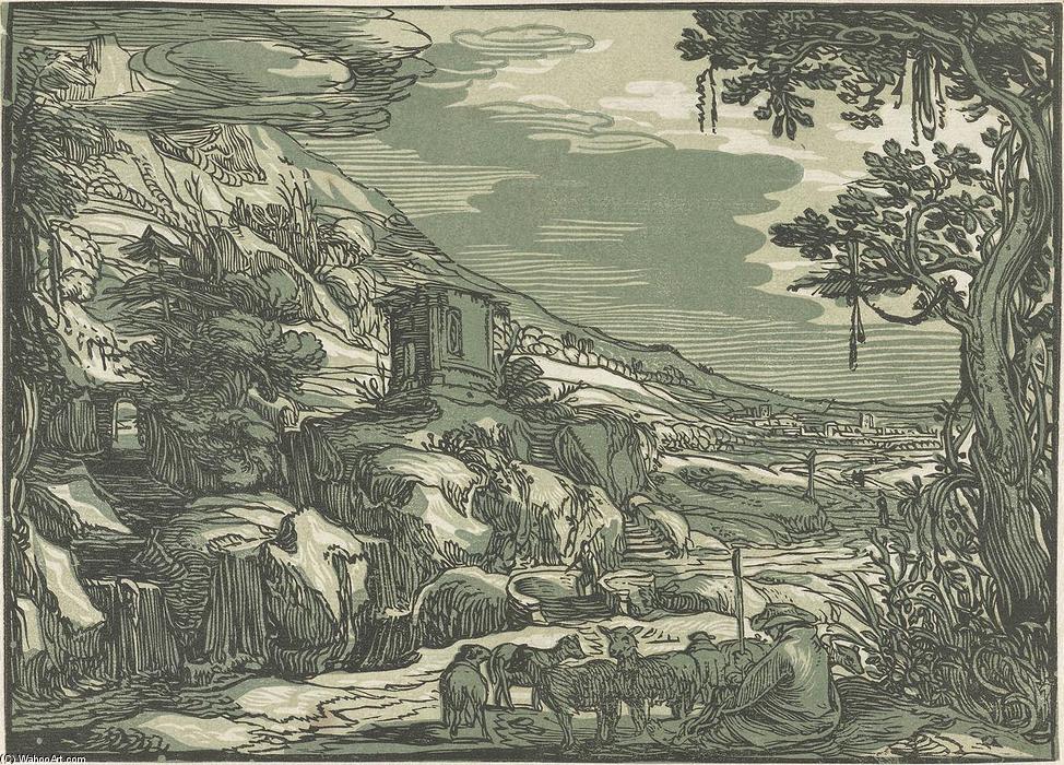 Wikioo.org - The Encyclopedia of Fine Arts - Painting, Artwork by Esaias Van De Velde - Arcadian landscape
