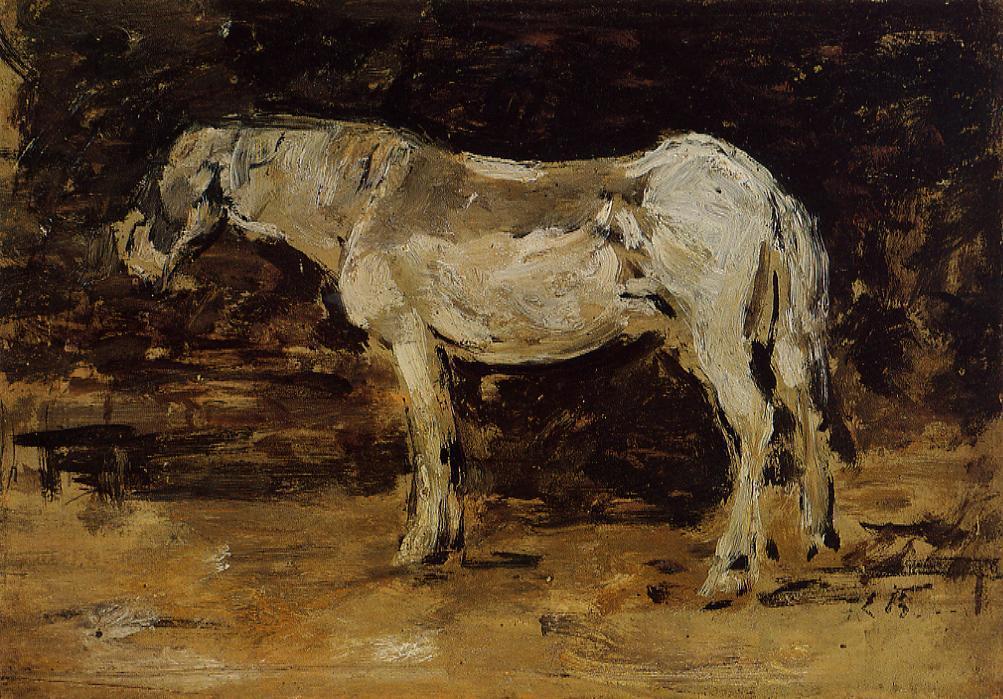 Wikioo.org - The Encyclopedia of Fine Arts - Painting, Artwork by Eugène Louis Boudin - The White Horse