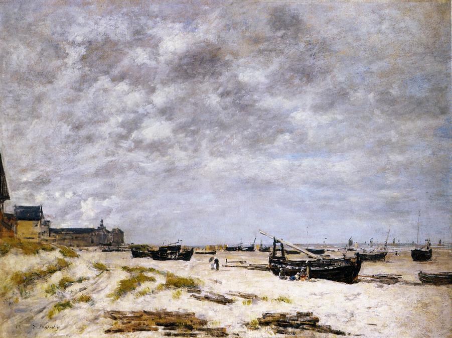 WikiOO.org - Εγκυκλοπαίδεια Καλών Τεχνών - Ζωγραφική, έργα τέχνης Eugène Louis Boudin - The Beach, Berck
