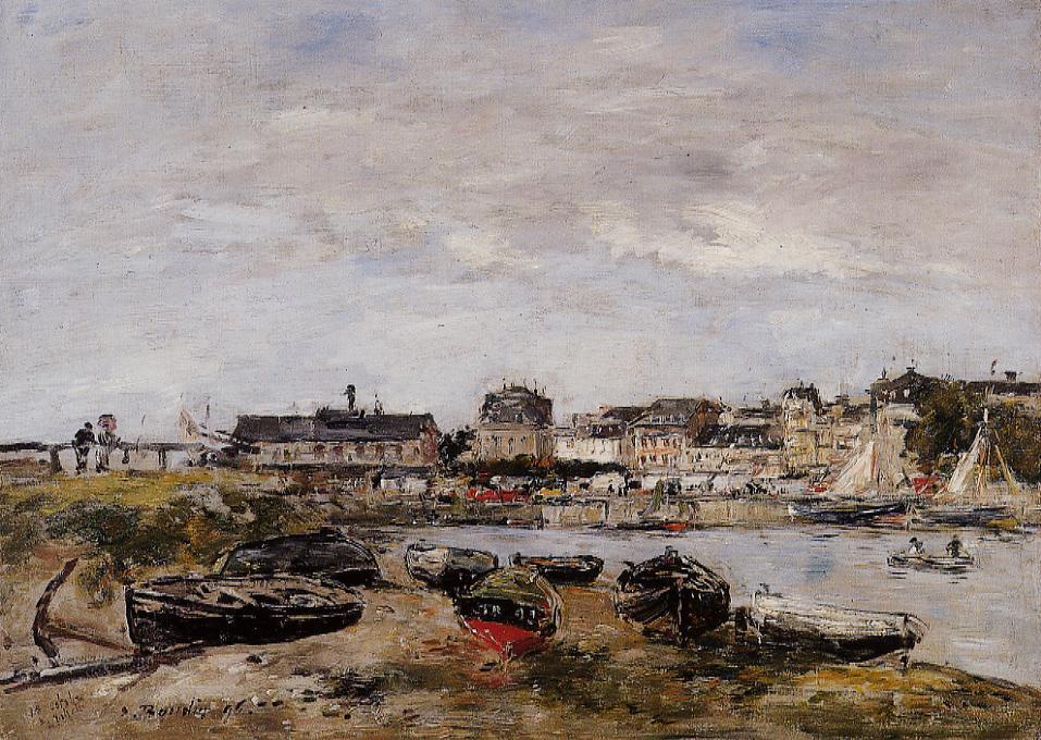 Wikioo.org - The Encyclopedia of Fine Arts - Painting, Artwork by Eugène Louis Boudin - View of the Port, Trouville