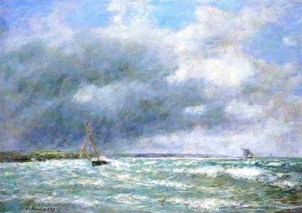 Wikioo.org - The Encyclopedia of Fine Arts - Painting, Artwork by Eugène Louis Boudin - The Stranded Boat