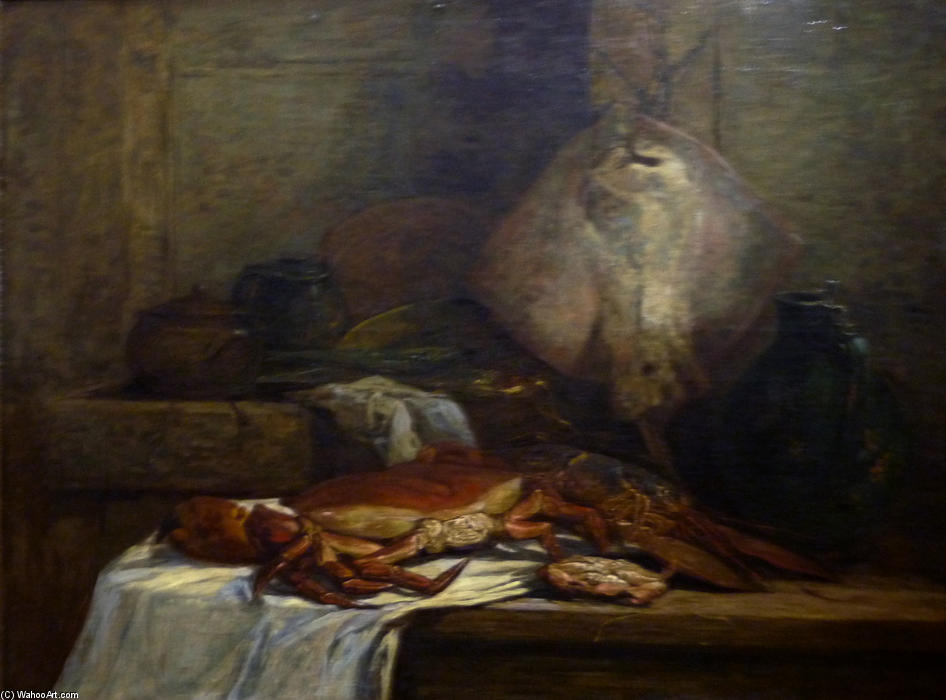 Wikioo.org - The Encyclopedia of Fine Arts - Painting, Artwork by Eugène Louis Boudin - Still Life with Skate
