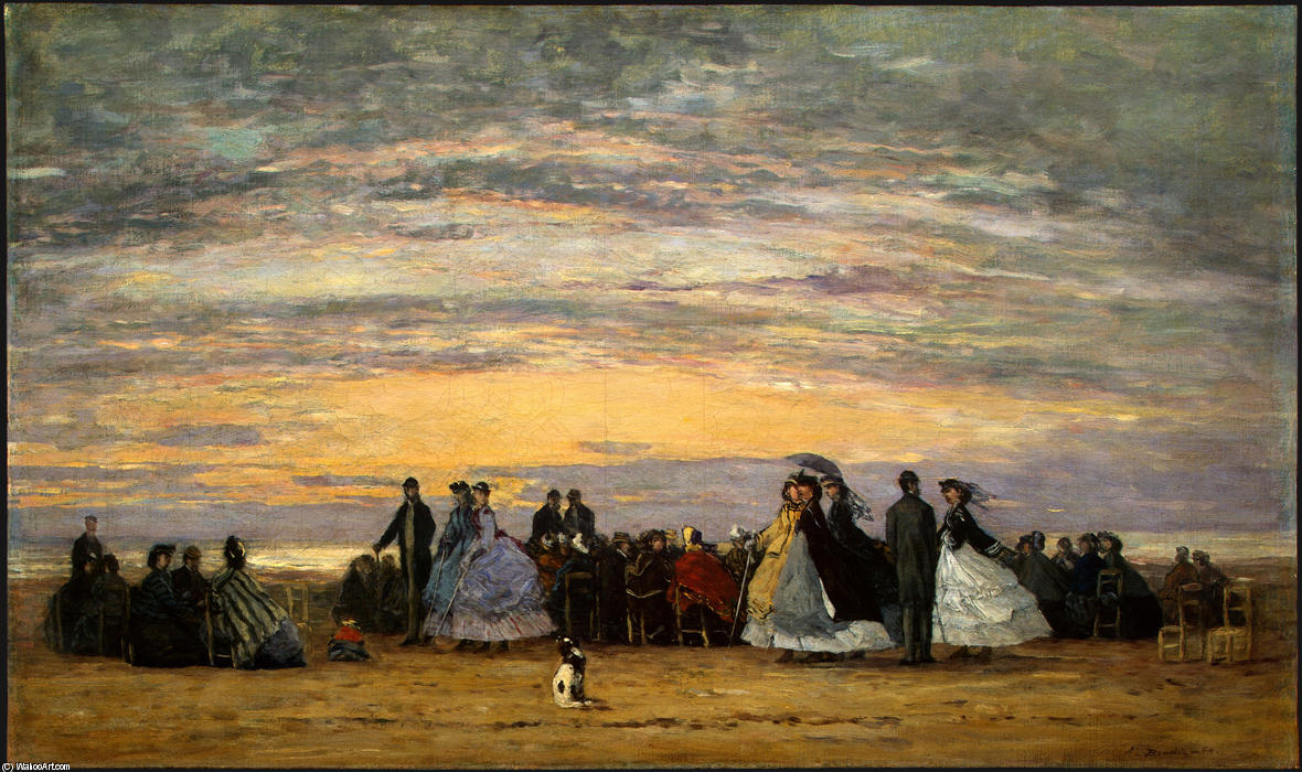WikiOO.org - Encyclopedia of Fine Arts - Lukisan, Artwork Eugène Louis Boudin - The Beach at Villerville