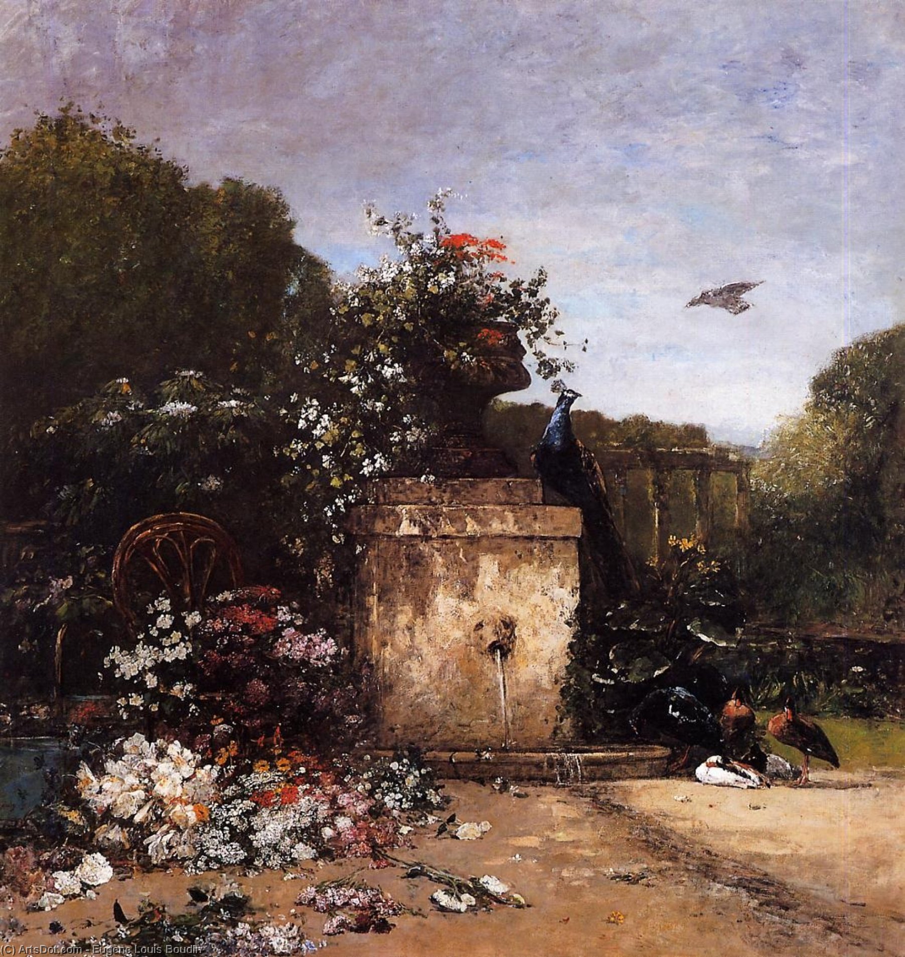 Wikioo.org - The Encyclopedia of Fine Arts - Painting, Artwork by Eugène Louis Boudin - The Garden