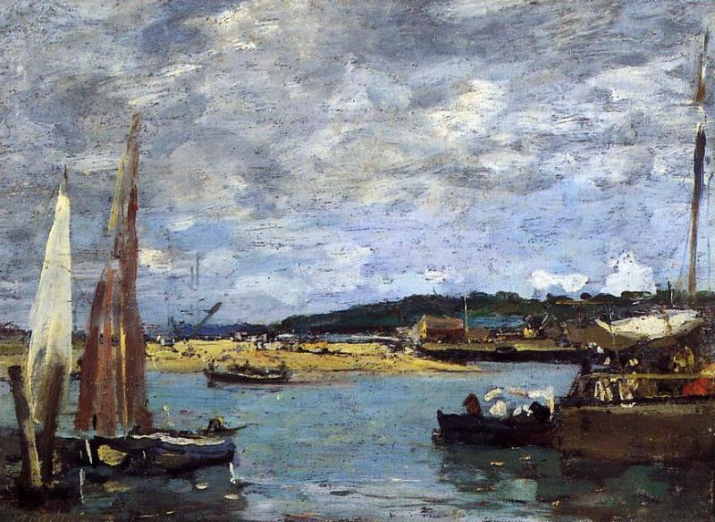 Wikioo.org – L'Encyclopédie des Beaux Arts - Peinture, Oeuvre de Eugène Louis Boudin - le ferry pour Deauville