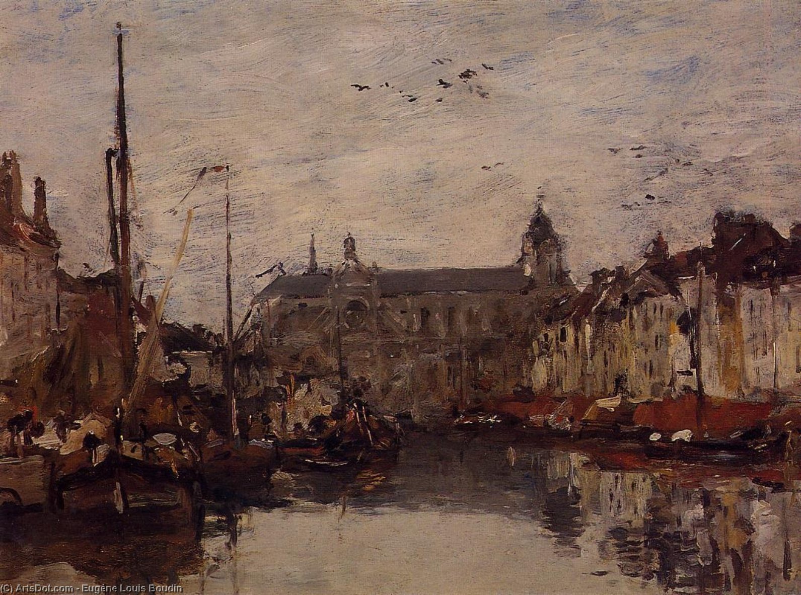 Wikioo.org - The Encyclopedia of Fine Arts - Painting, Artwork by Eugène Louis Boudin - The Merchant Dock