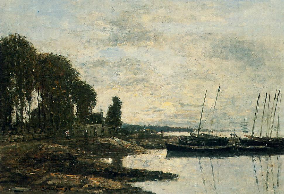 Wikioo.org - The Encyclopedia of Fine Arts - Painting, Artwork by Eugène Louis Boudin - The Shore at Plougastel